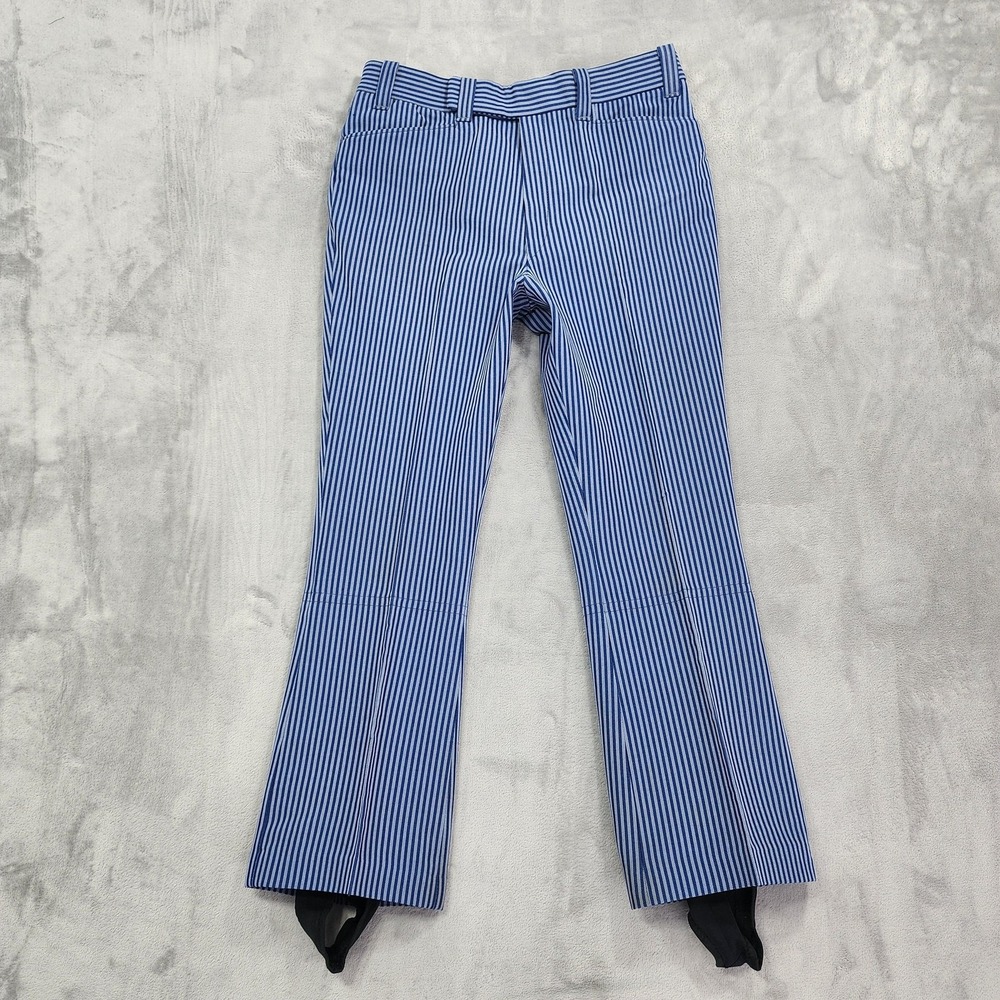 Vintage Edelweiss ADI Ski Pants Men 36R Blue Striped Flare Bell Bottom Stirrups‎
